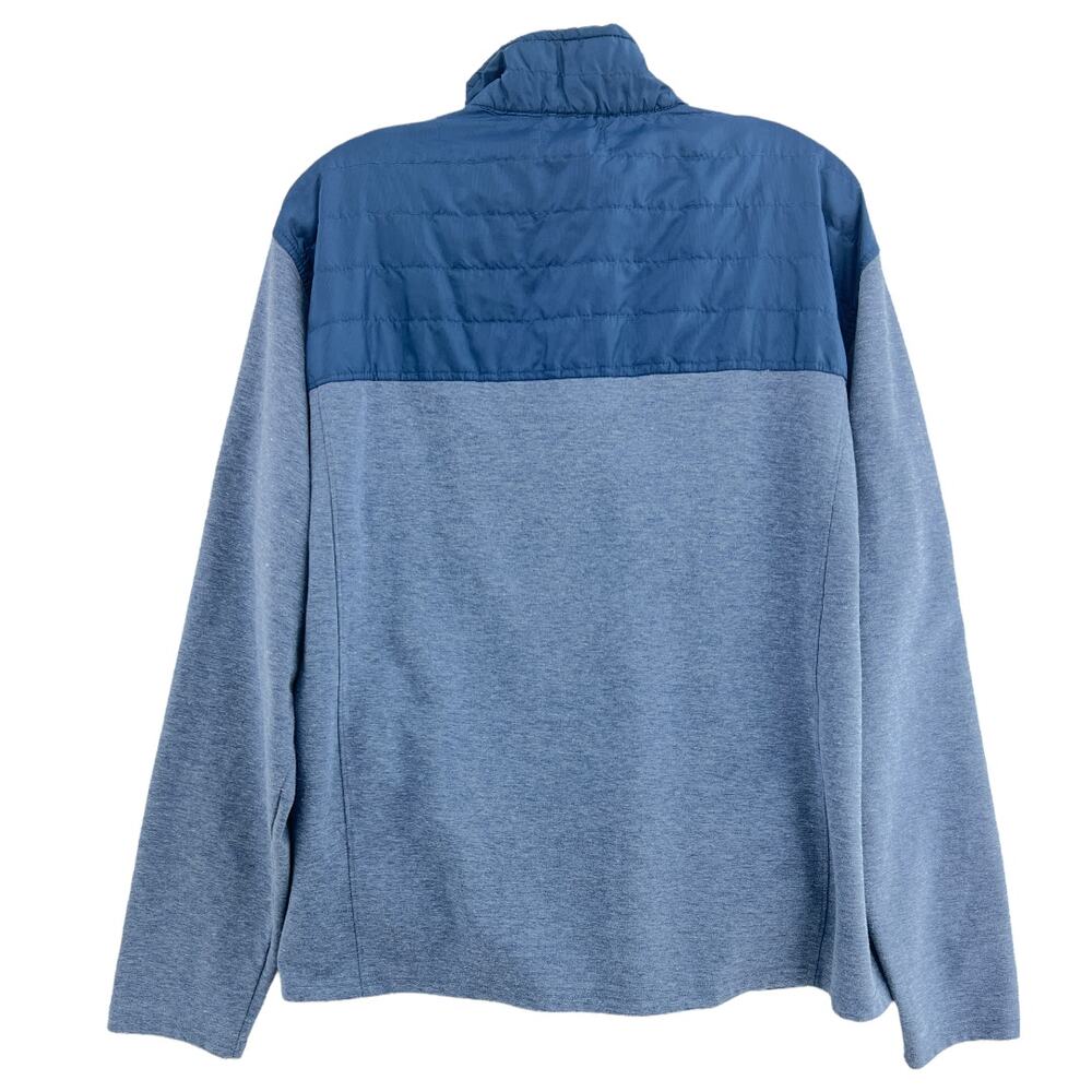 Eddie Bauer XL Men's Blue 1/4 Zip Mock Neck Pullover Sweater Fleece Knit - Picture 3 of 4